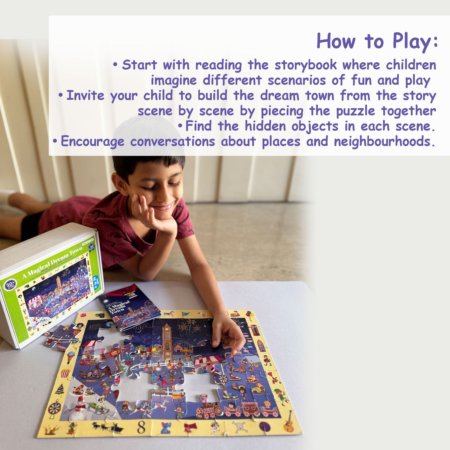 Magical Dream Town Puzzle & Storybook